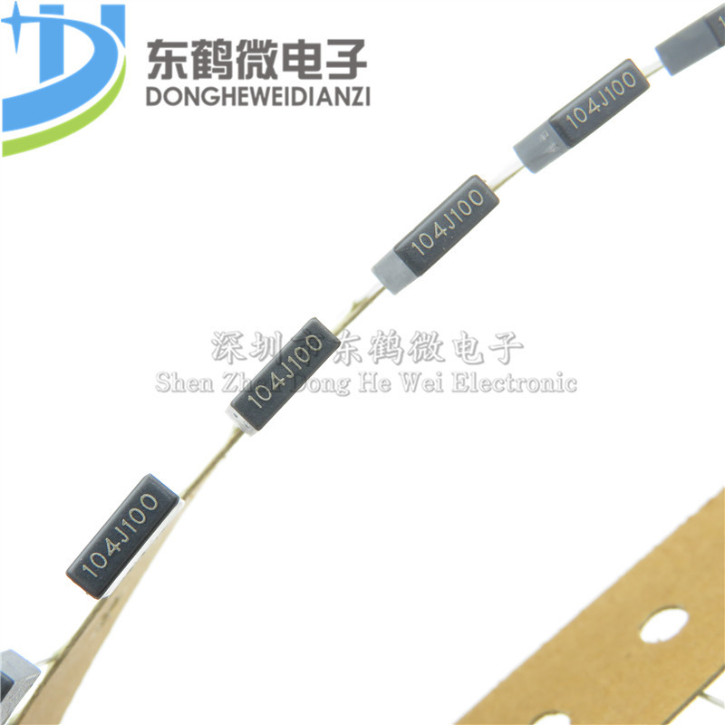 法拉电容 校正电容 104J 100V P5MM 灰色白字 排带装 100NF 原装