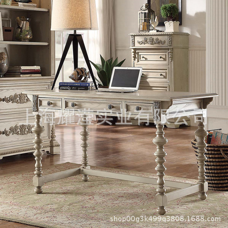 American Style Solid Wood Desk Custom Furniture Simple Study Log Oak Old Carved Student Writing Desk Study Table American Style Solid Wood Desk Custom Furniture Simple Study Log Oak Old Carved Student Writing Desk Study Table