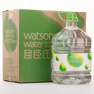 屈臣氏 蒸馏制法饮用水8L*2桶整箱 桶装水电池水 美容蒸馏水 包邮|ms