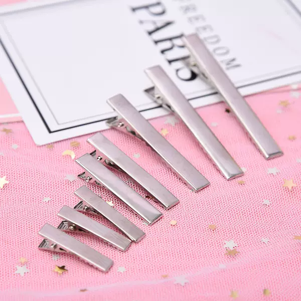 Factory direct diy hair clip accessories crocodile clip Korean silver headdress duck bill clip square clip metal hair clip wholesale
