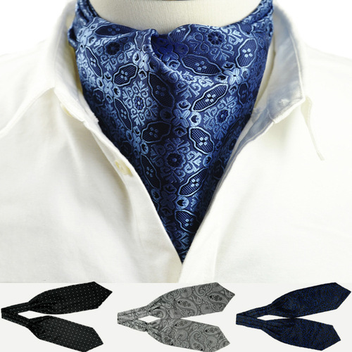 Scarf, men's scarf, silk scarf, fashionable British striped polka dot double-sided suit shirt collar scarf dropshipping