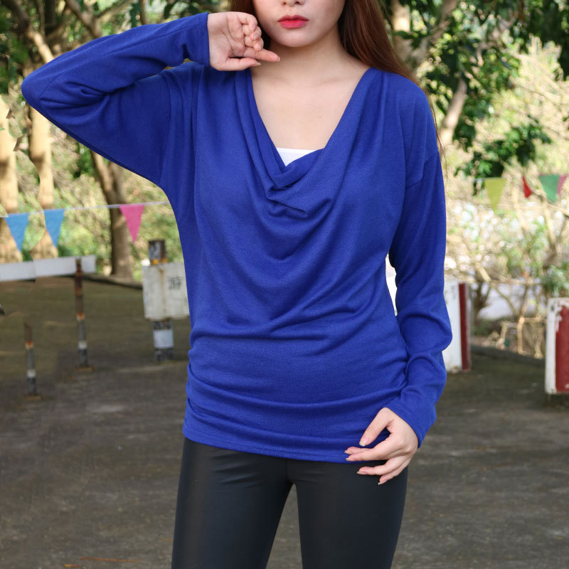 Batwing Sleeve Off Shoulder Loose T Shirt Zipper Detail Casual Style Comfortable Fabric Wholesale Available