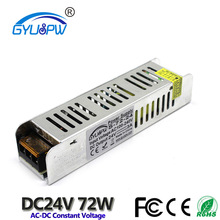 24V3A72W长条型电源 AC转DC24V亮化工程护栏管灯条电源 LED电源