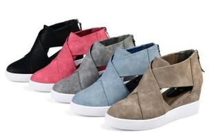 2018 Summer and Autumn New Women's Zipper Wedge Shoes