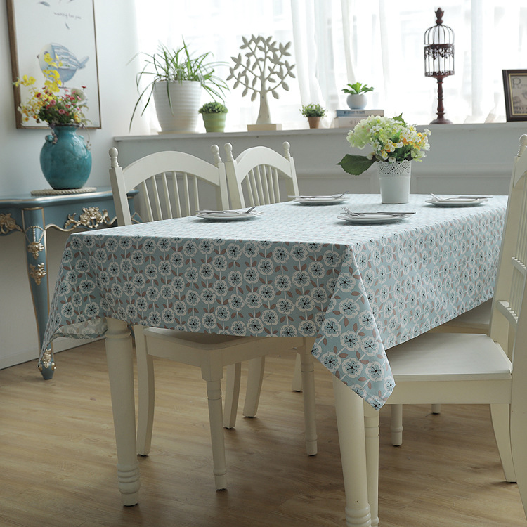 Moderne minimalistische Couchtisch- und Esstischdecke aus doppelgewebtem, dickem Canvas mit Blatt- und Blumenmuster, komplett aus Baumwolle._voghion.com