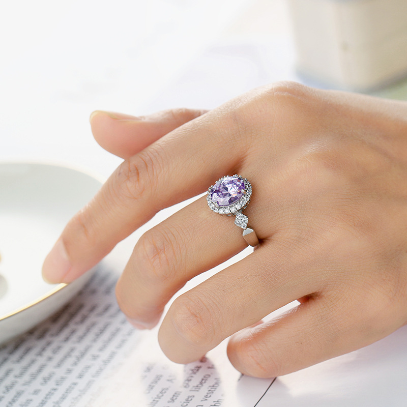 Retro Geometric Copper Plating Zircon Rings 1 Piece