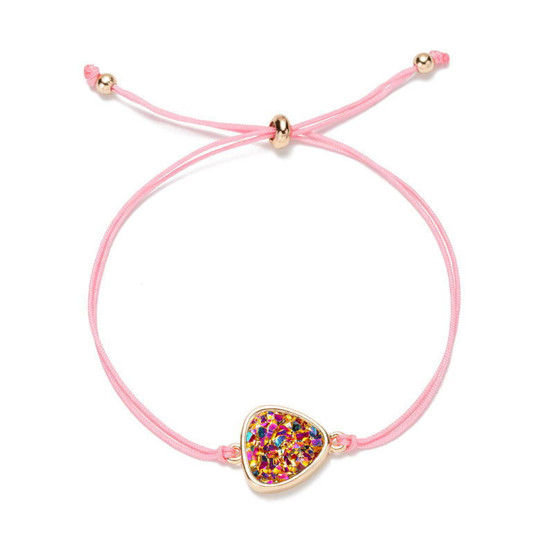 Korean crystal peach heart multicolor rope imitation natural stone bracelet wholesalepicture9