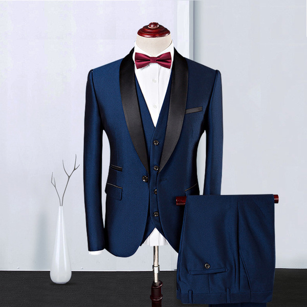 Suit suit men slim groom business casual wedding bridegroom three piece suit