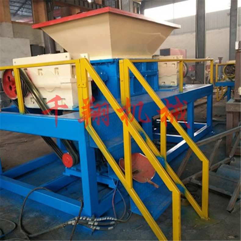 定制款塑料筐管材双轴撕碎机600 多功能中型轮胎铁丝破碎机设备