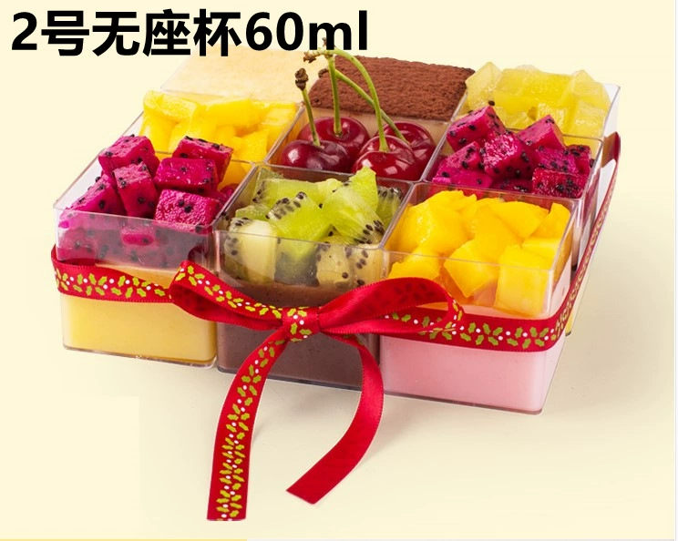 Small plastic square mousse, 60 ml