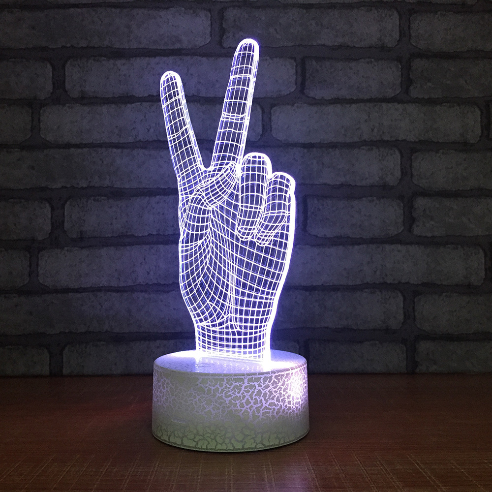 亚马逊爆款 爆裂纹3D灯小夜灯台灯