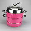 RONGFENG彩色韩式三层复底蒸锅出口锅具26-32cm可更换颜色|ms