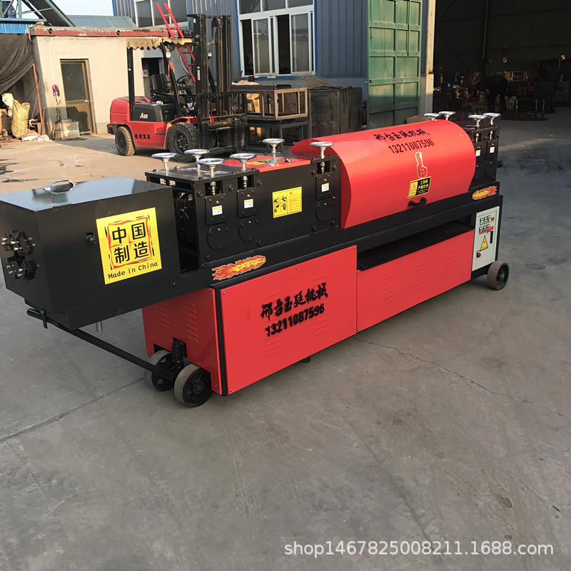新款第3代废旧钢管调直机 除锈喷漆一体机 工地钢管调直机厂家
