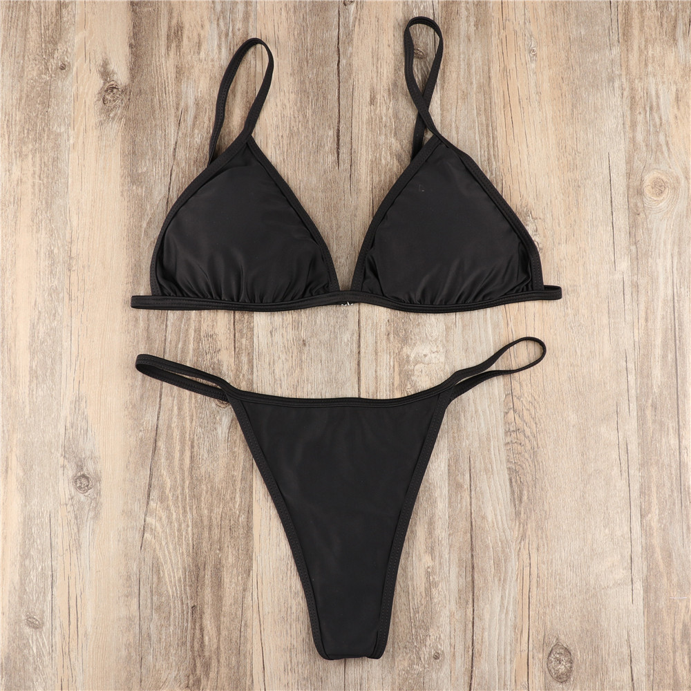 Solid Color Pattern Women'S Gender Women's Solid Color 2 Piece Set Bikinis