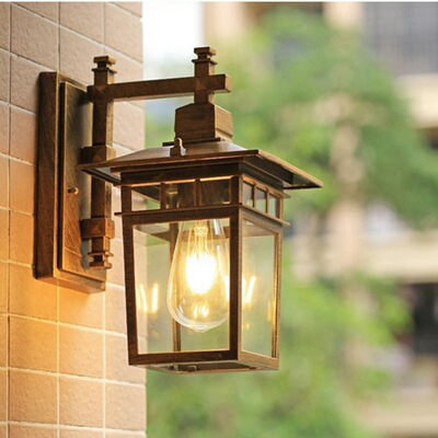 European style gardens villa Wall lamp Vestibule Wall Bronze Wall lamp rural Homestay outdoors Retro LED Wall lamp