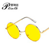 Metal sunglasses hip-hop style, retro fashionable glasses solar-powered suitable for men and women, European style, 2021 collection