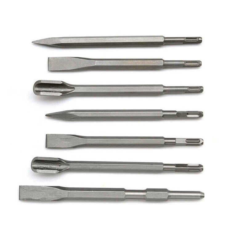 DLTC圆柄六角电镐凿子钢凿镐钎电锤合金方柄尖凿扁凿U型凿开线槽