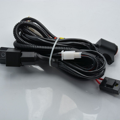 摩托车LED射灯继电器线组改装线束一拖二辅助雾灯线带爆闪左右闪|ms