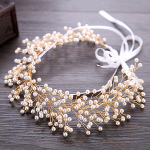 Hairpin hair clip hair accessories for women pearl hair band gold wedding dress accessories lady headdress hair band hair band