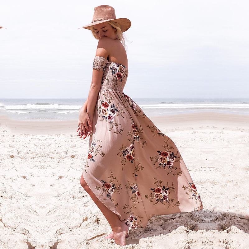 Printing Dress Seaside Holiday Long Dress Lady Dress