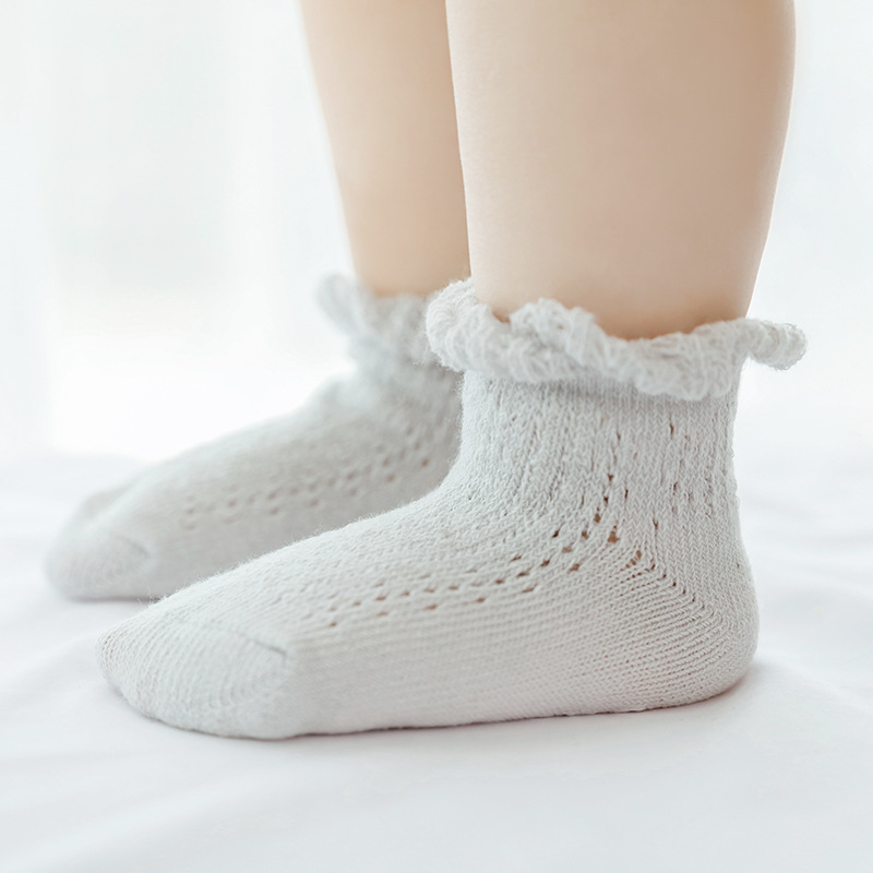 Calcetines de bebé calcetines de bebé delgados transpirables de malla de verano calcetines móviles de algodón peinado PARA NIÑOS Calcetines de media pantorrilla calcetines de encaje