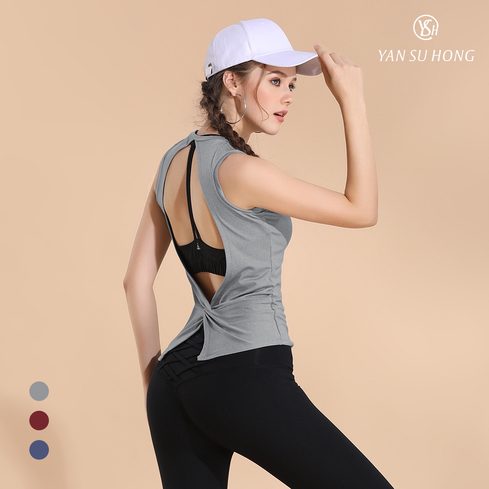 new pattern sexy back Hollow Sleeveless Sports vest run Fitness Vest Quick drying ventilation yoga jacket