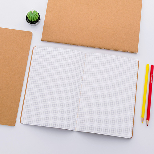 Creative student stationery simple kraft paper soft surface copy notebook 16K grid notebook A5/B5/A4 lined notebook
