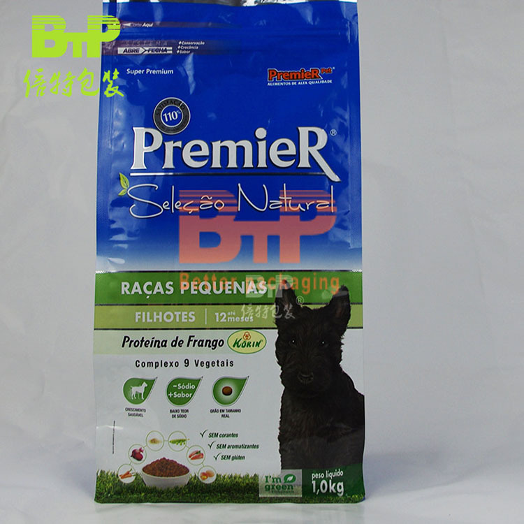 八边封1KG狗粮袋 八边封自立拉链袋 东莞倍特八边封 批发平底袋