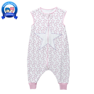 春秋冬女孩防踢被儿童分腿睡袋双层纯棉睡袋婴儿学步袋抱毯代发|ru