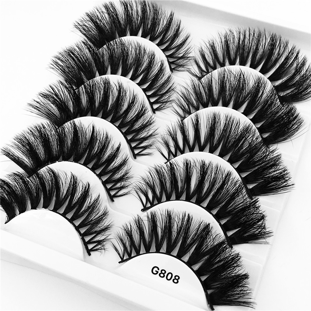 5 Pairs Of Imitation Mink Hair Natural Thick False Eyelashes display picture 5