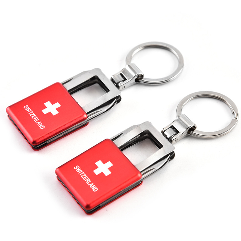 厂家批发 多功能礼品小刀钥匙扣小刀不锈钢瑞士军刀 便携小工具