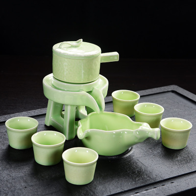 半全自动茶具防烫复古创意石磨时来运转陶瓷功夫套装礼盒礼品定制|ru