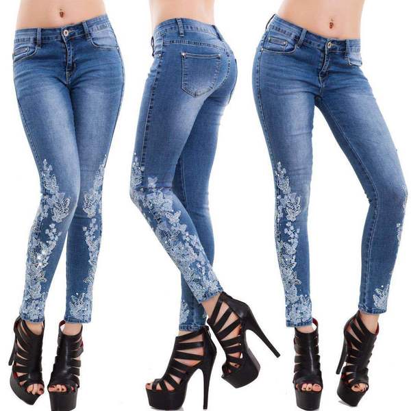 European Station Jeans Female Tide European High-waist Embroidery Factory Direct Selling Customized Cross-border Europea