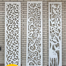 免漆雕花板 镂空密度板花格电视背景墙玄关屏风吊顶