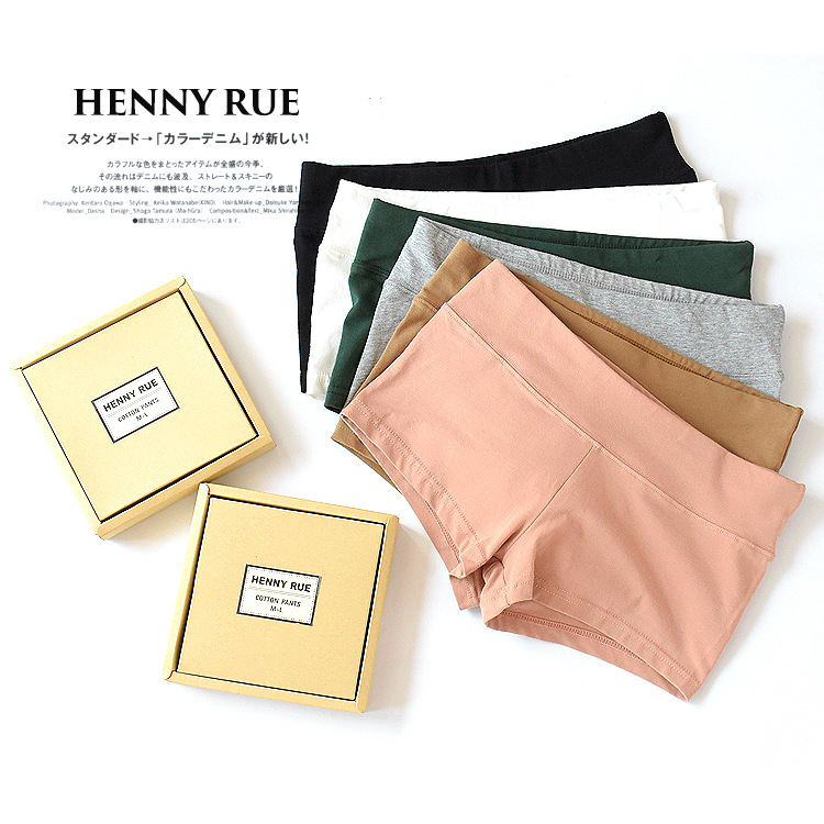 HENNY RUE春夏低腰宽口防勒外穿兼内穿安全短裤盒装1815|ru