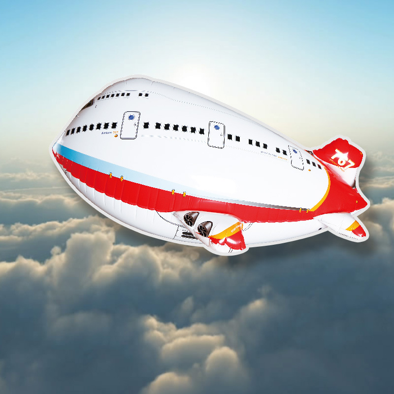 四通遥控卡通充气航空767客机 空中飞行 礼物创意儿童玩具