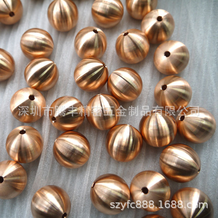 紫铜珠 孔珠 圆珠子 CNC数控车 自动车床 车削 五金铜件机加工