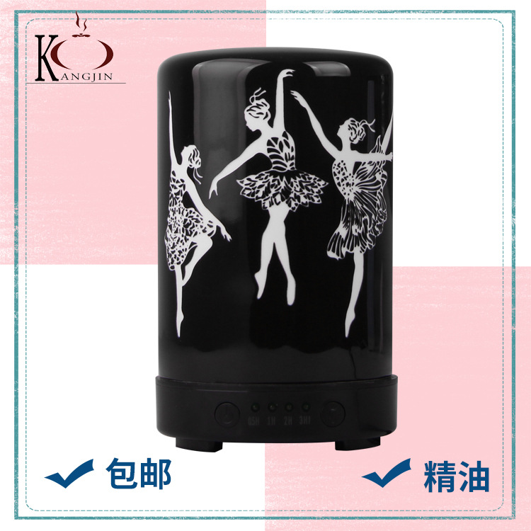 跨境家电超声波精油香薰机加湿器静音智能无印陶瓷香薰灯厂家批发
