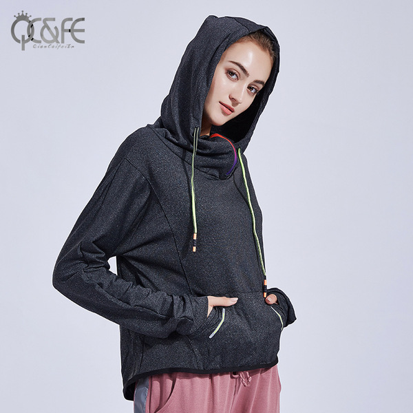Autumn New Loose Recreational Cap Sports Blouse Long Sleeve Yoga Fitness Suit for Women Running