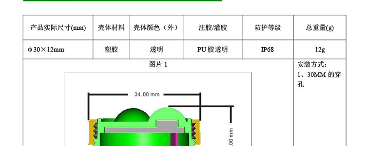利华莱特3公分单色点光源规格书球泡-1_15