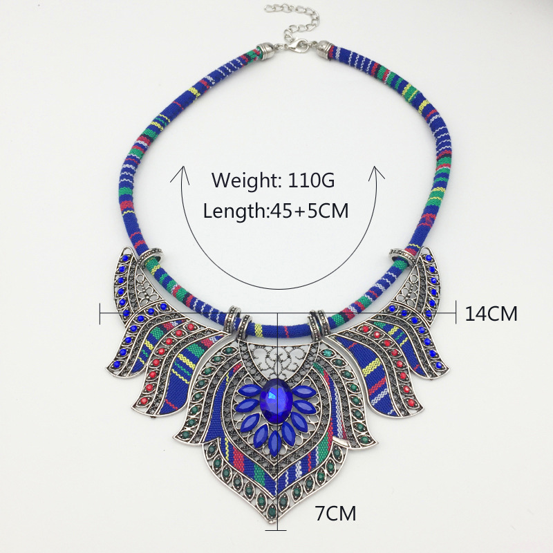 Ethnic Style Bohemian Geometric Alloy Plating Inlay Rhinestones Women's Necklace display picture 1