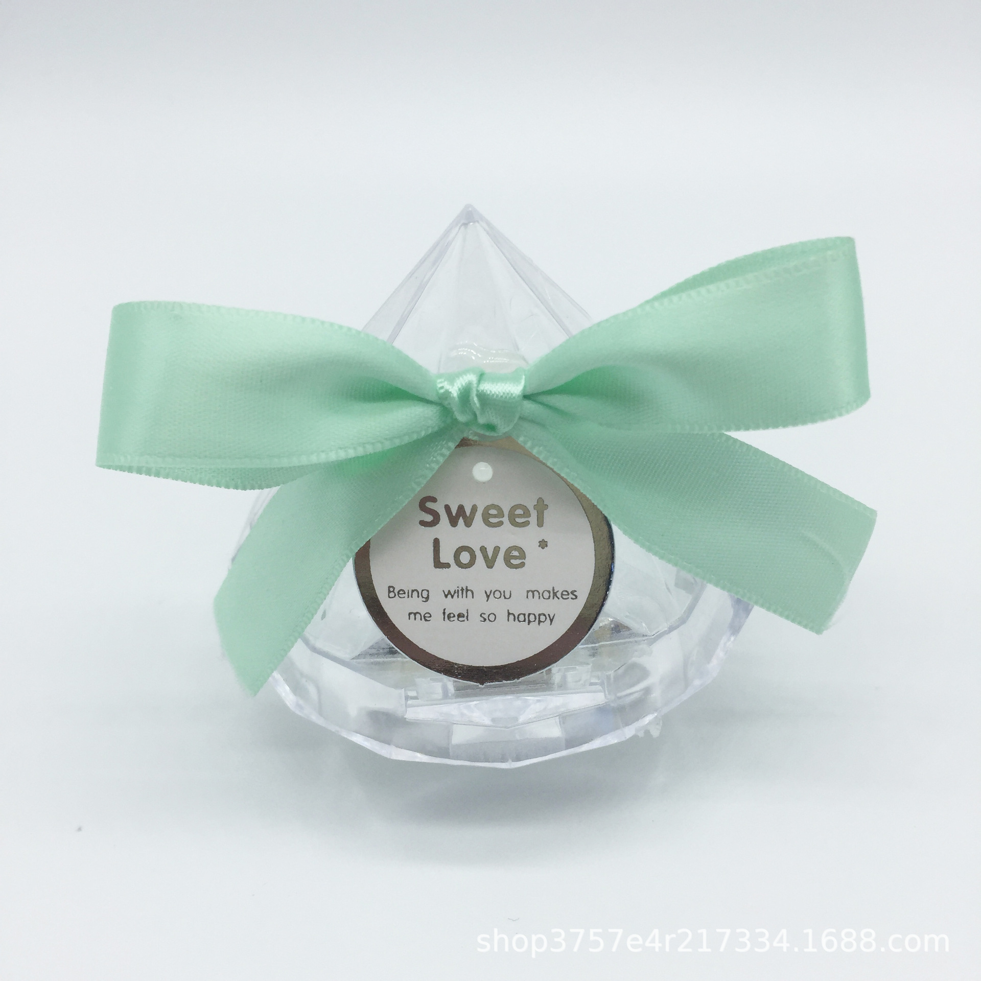 外贸货源创意喜糖盒透明塑料小号钻石个性喜糖盒义乌工厂直销批发