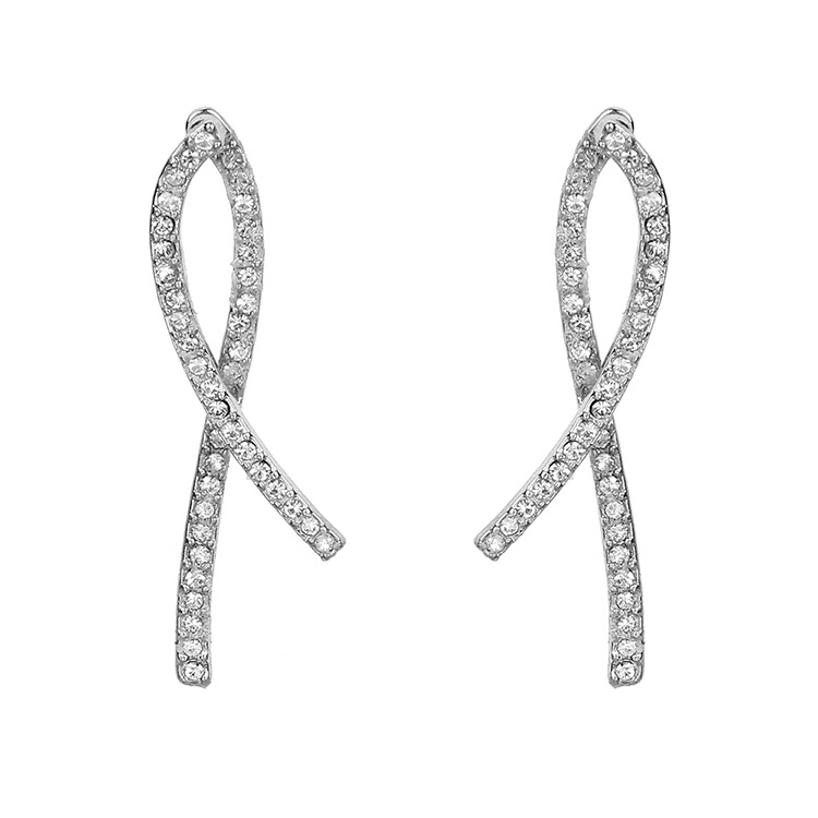 5g Weight Earrings Classification Anniversary, Business, Wedding, Travel, Birthday Occasion Alloy Material Women'S Gender Gold, Silver Color New Korean Line Rhinestone Trendy Simple Earrings 4