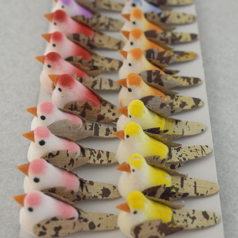 古月优辰跨境热卖仿真泡沫鸟 家居摆件彩色装饰鸟拍照摄影道具鸟