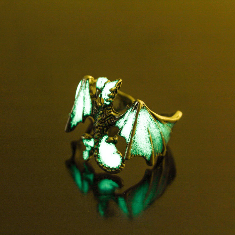 Retro Unregelmäßiger Leuchtender Pterodactyl, Der Kupferring Großhandel Nihaojewelry Öffnet display picture 5