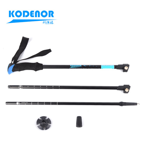 Codno Outdoor Warrior 6 Series Aluminum Alloy Alpenstock Straight Handle Folding External Lock Telescopic Lightweight Walking Cane