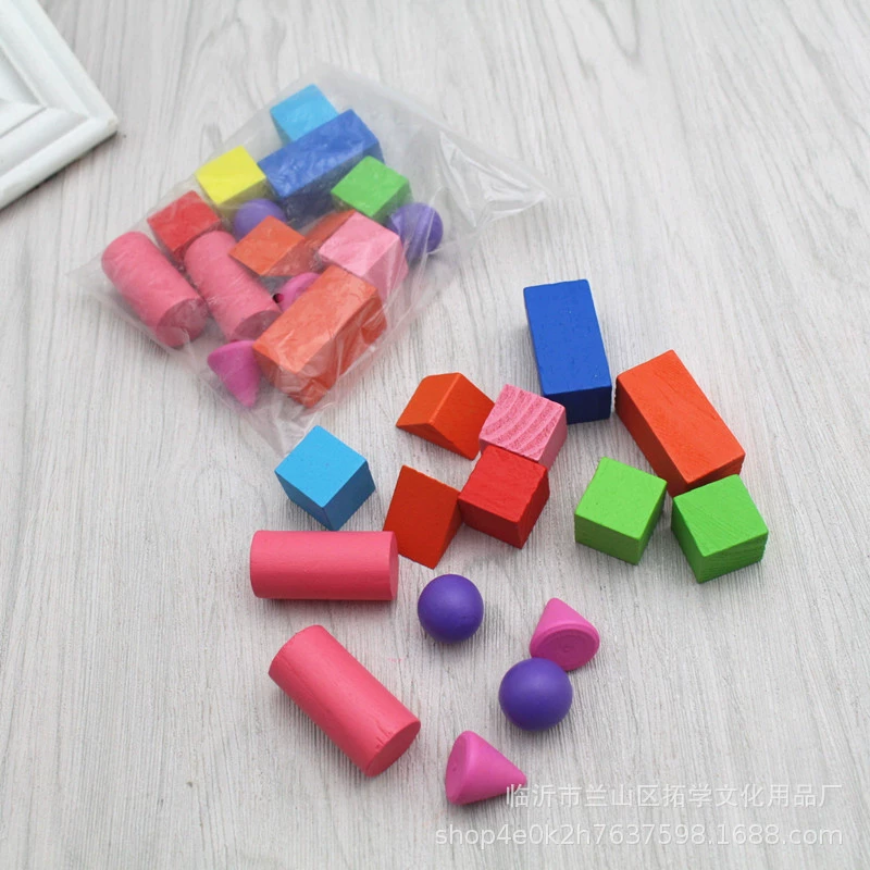 Wooden geometric three dimensional cube for students, teaching aids for teaching maths, set, cylinder body