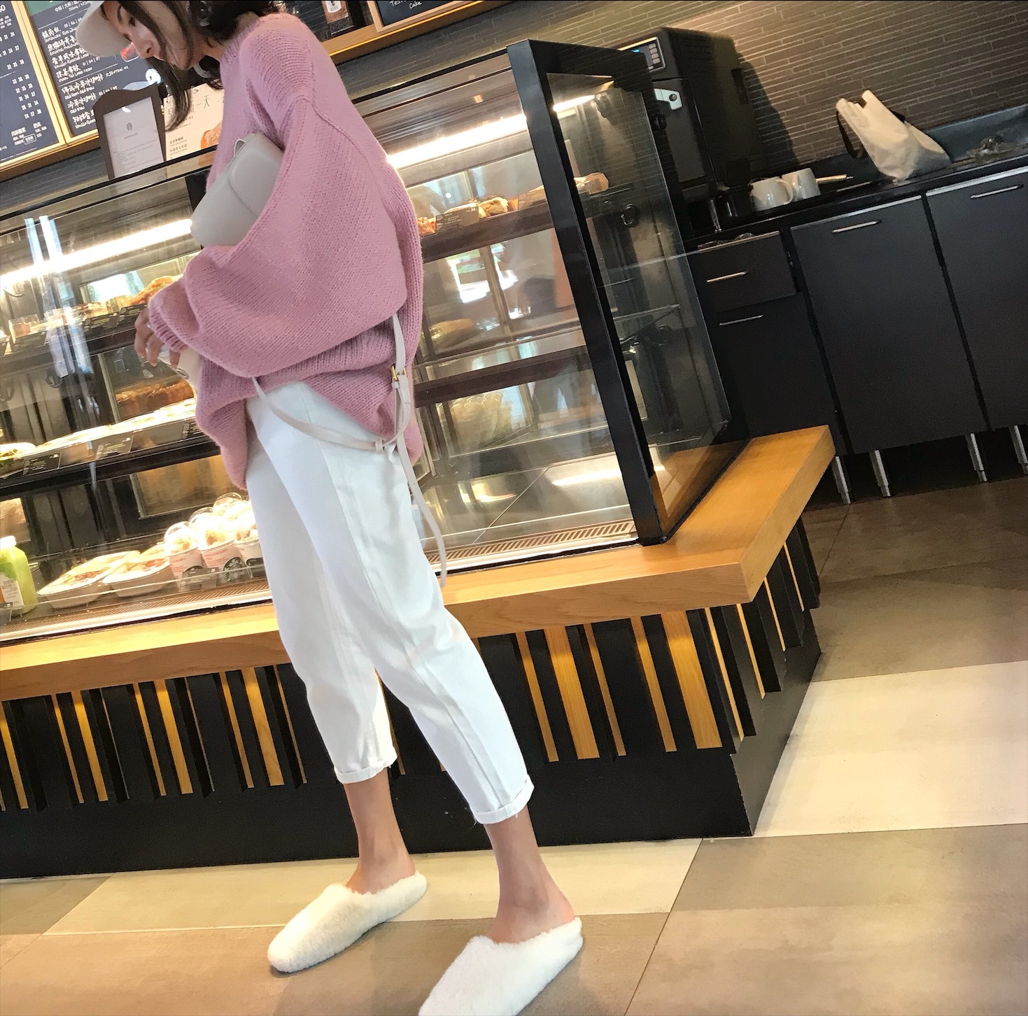 2019 Fall/Winter Over-sized Casual Sweater Pink/S