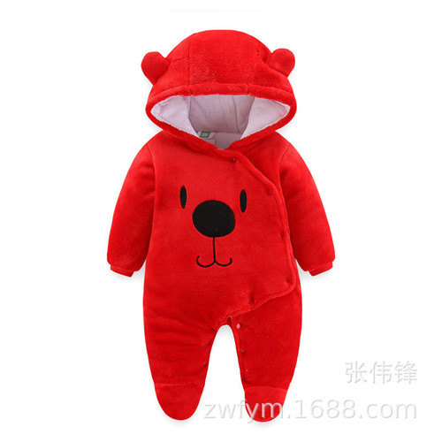 Baby one-piece suit, thick autumn and winter clothing, suitable for both boys and girls, newborn baby harrier, autumn and winter cotton coat, crawling suit