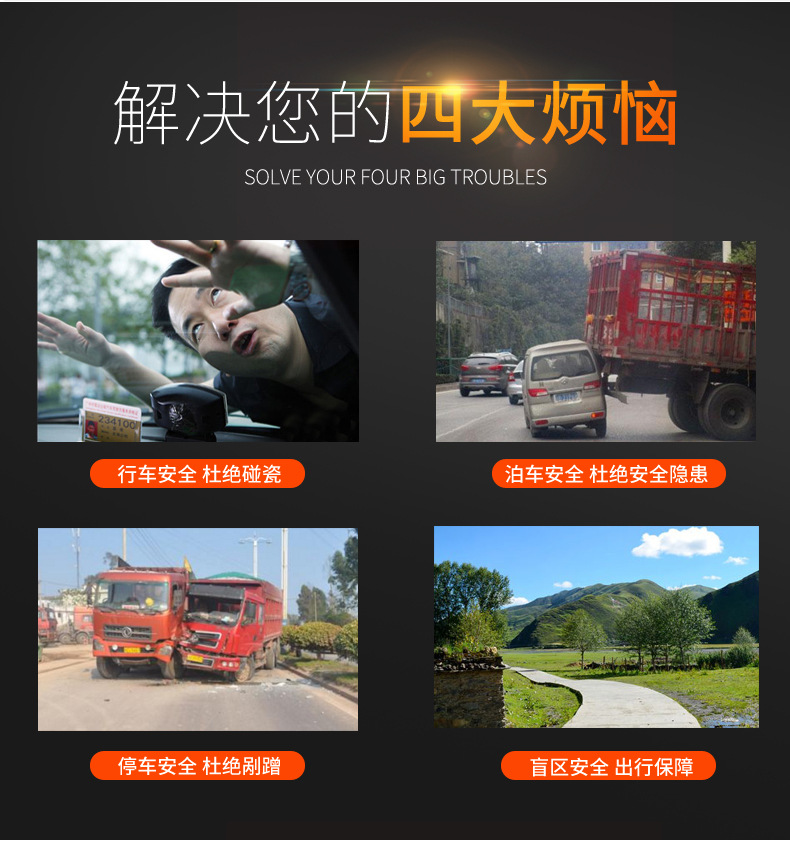 Truck driving recorder vehicle-mounted cart SD Card 4-way surveillance video recorder bus monitoring system